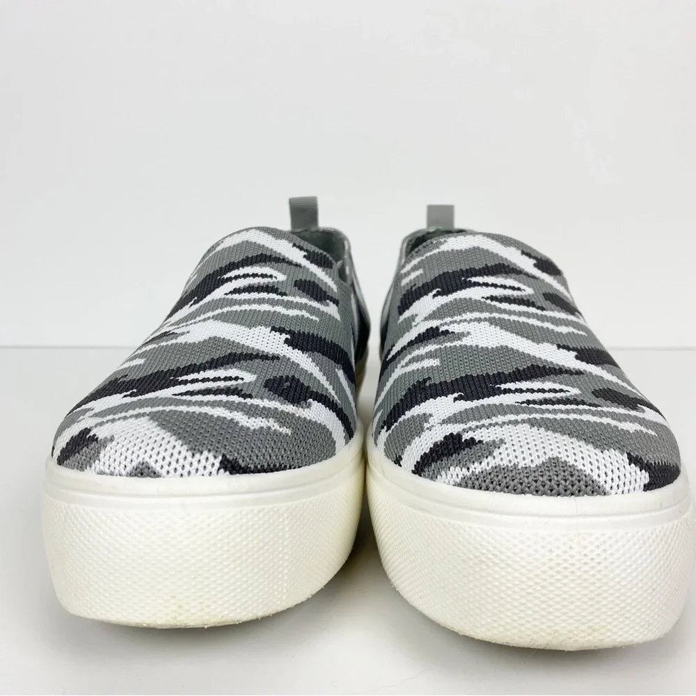 Steve Madden Size 7.5 Maygee Gray Camo‎ Platform Slip On Sneakers